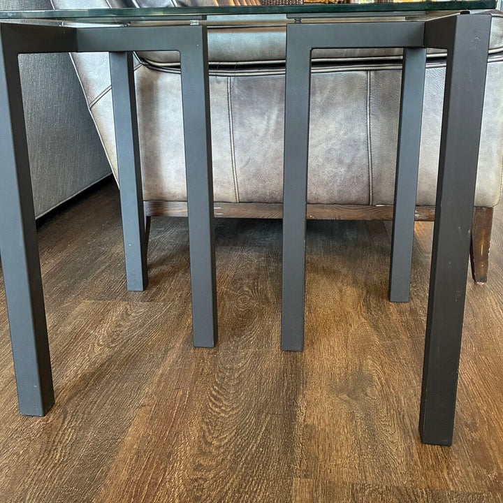 Modern Glass & Steel End Table