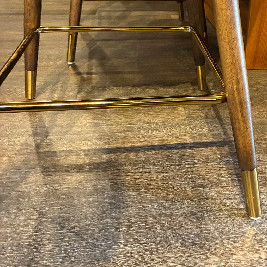 Leland Velour Upholstered Wingback Counter-height Stool