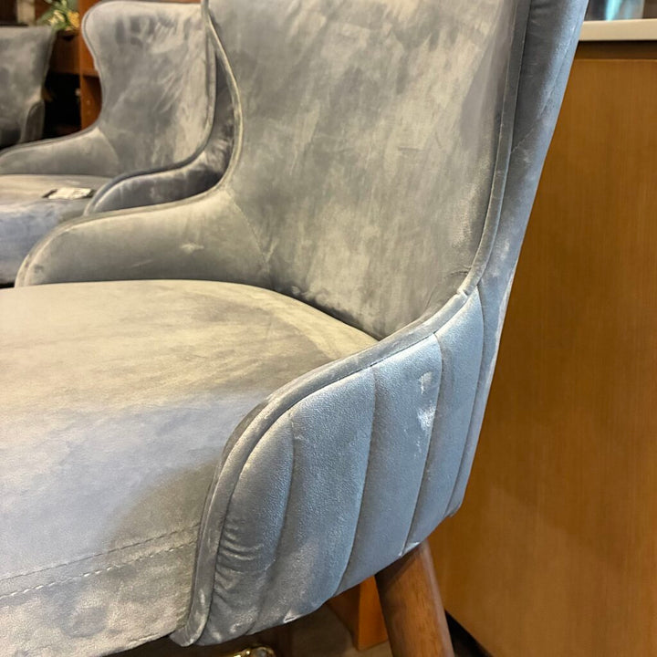 Leland Velour Upholstered Wingback Counter-height Stool