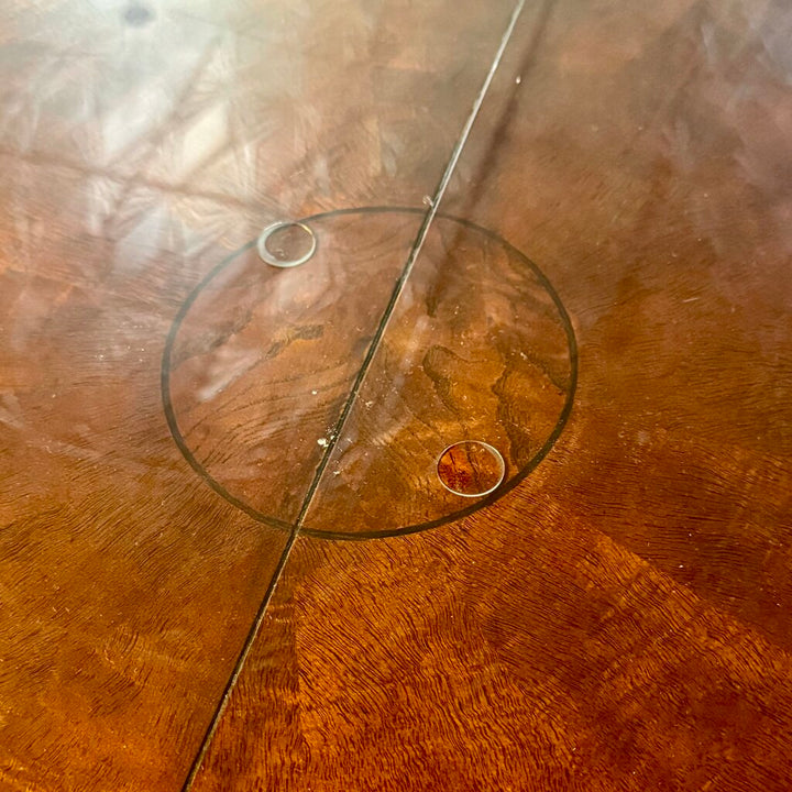 Round Pedestal Dining Table w/ Glass Top