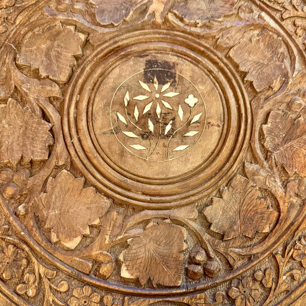 Carved Wooden Accent Table