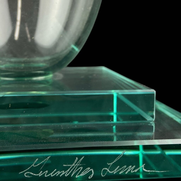 Pedestal Frosted Art Glass Vase
