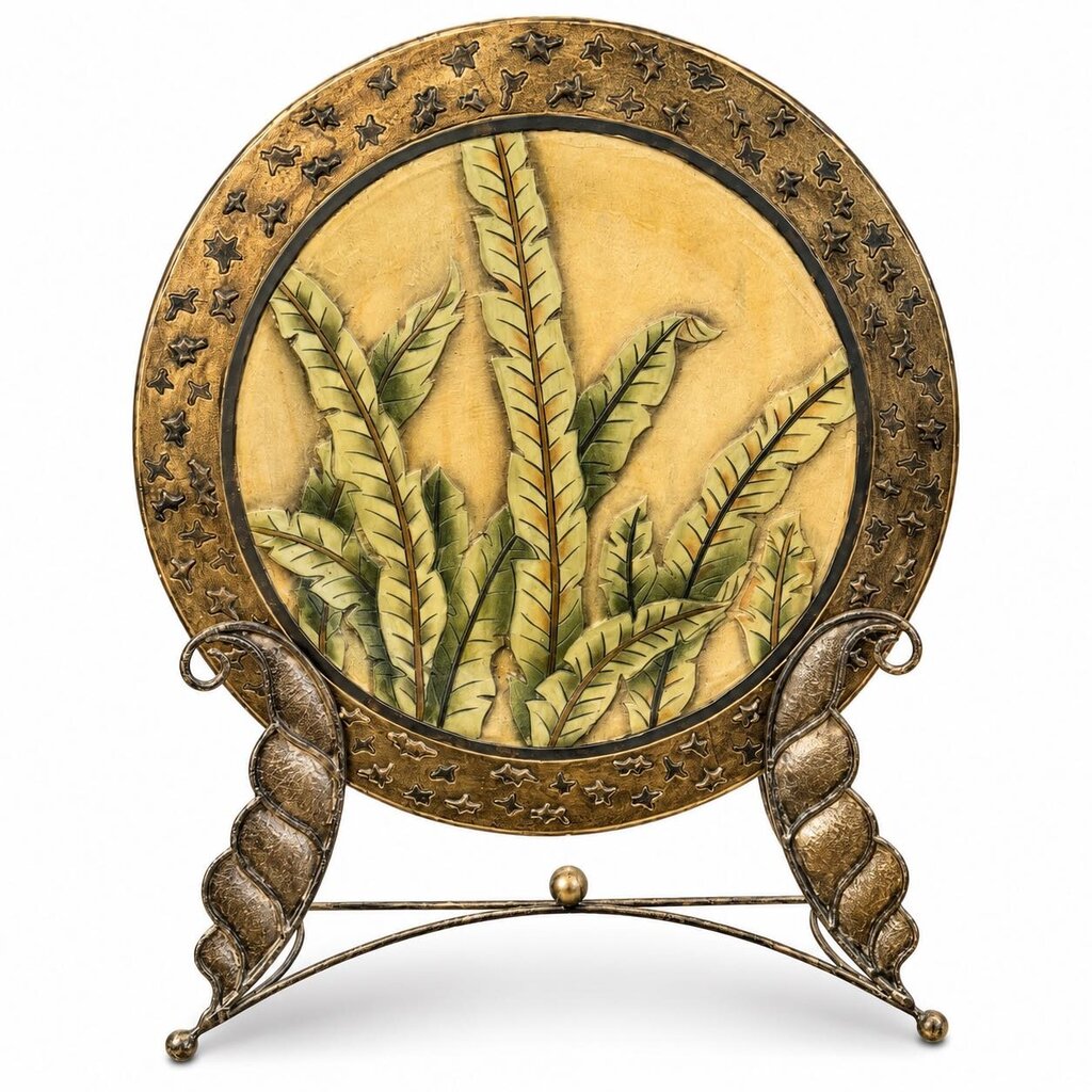 Large Centerpiece Palm Plate on Stand