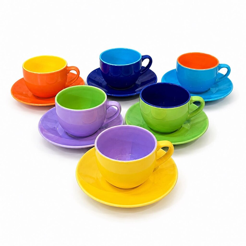 6 Piece Set of Coffee Mugs & Saucers