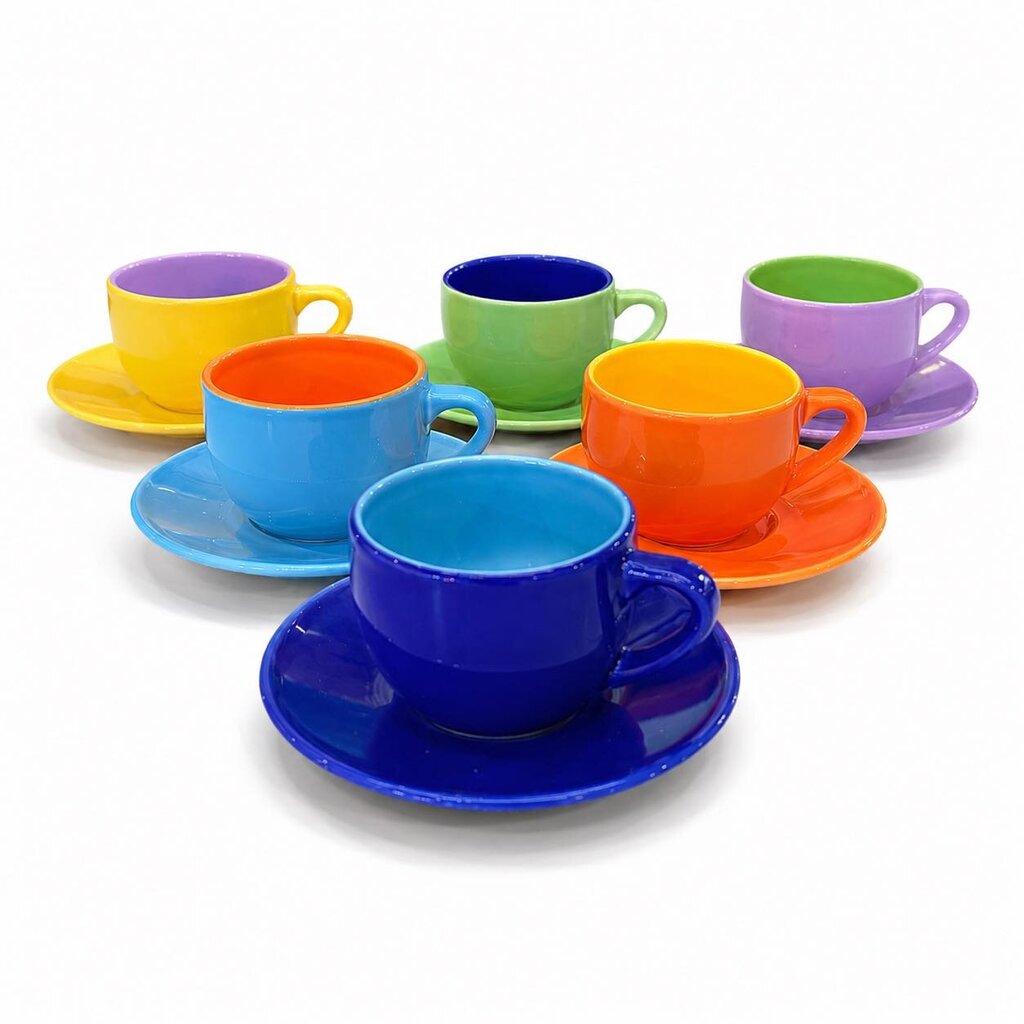 6 Piece Set of Espresso Mugs & Saucers