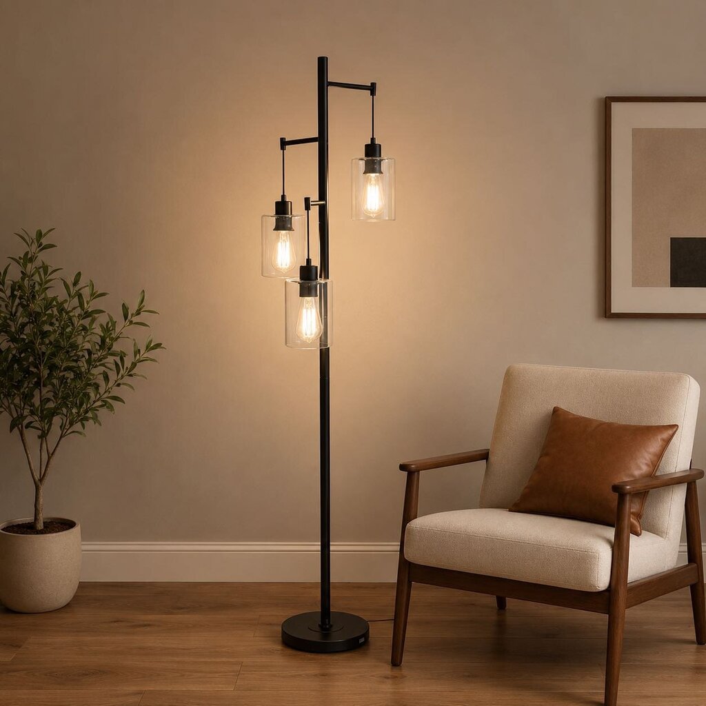 Industrial Style Trio Floor Lamp
