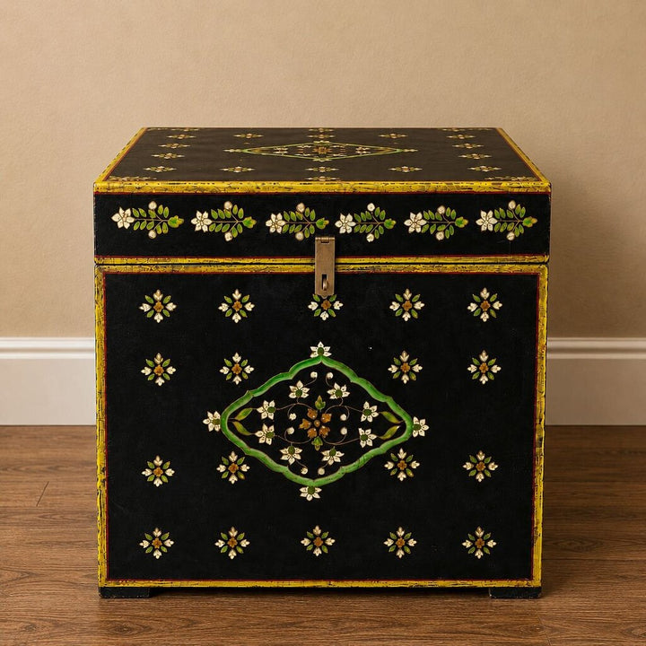 Vintage Wooden Painted Trunk