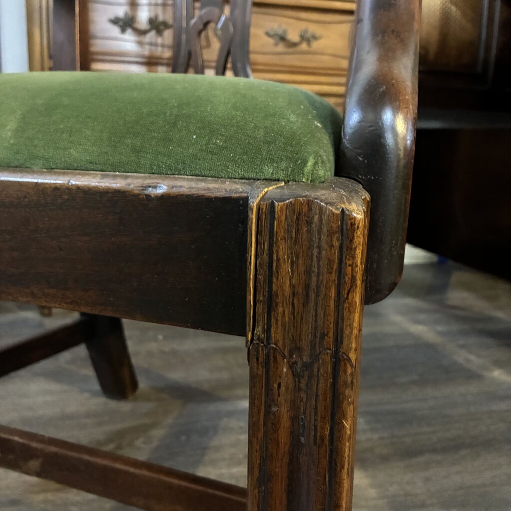 Chippendale Armchair w/ Velvet Seat