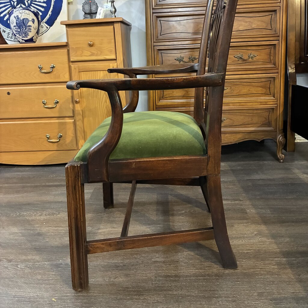 Chippendale Armchair w/ Velvet Seat
