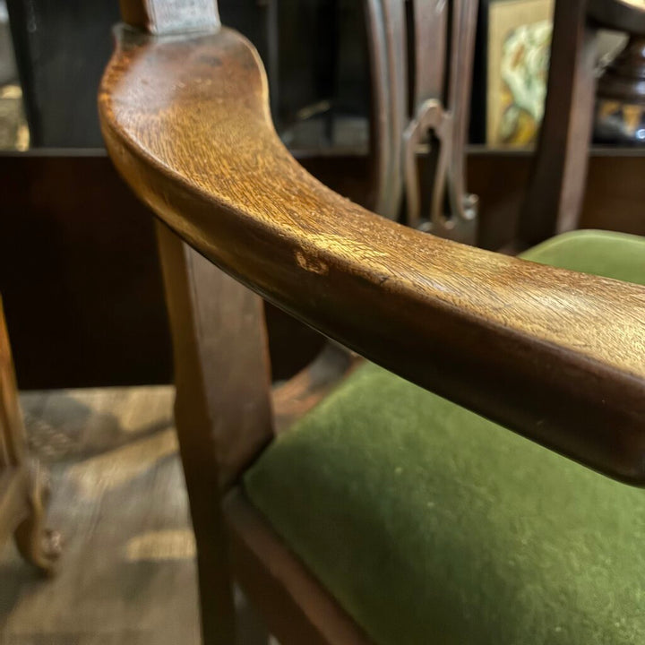 Chippendale Armchair w/ Velvet Seat
