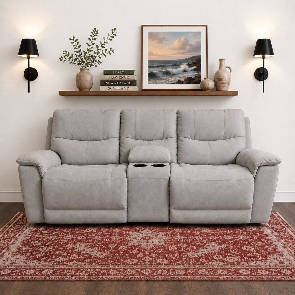 Orig. Price $1,440 - Gaucho Dual Power Reclining Loveseat w/ Console