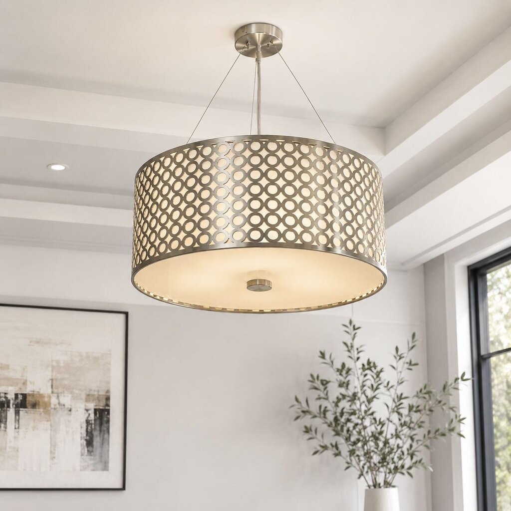 Modern Perforated Drum Chandelier