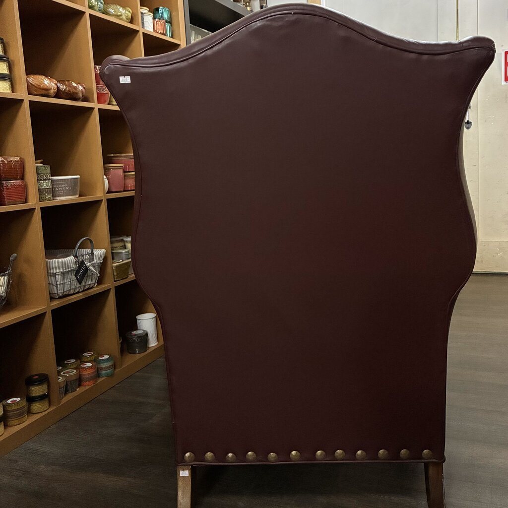 Orig. Price $1,800 - Custom Leather Wingback Armchair