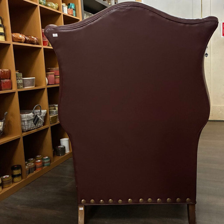 Orig. Price $1,800 - Custom Leather Wingback Armchair
