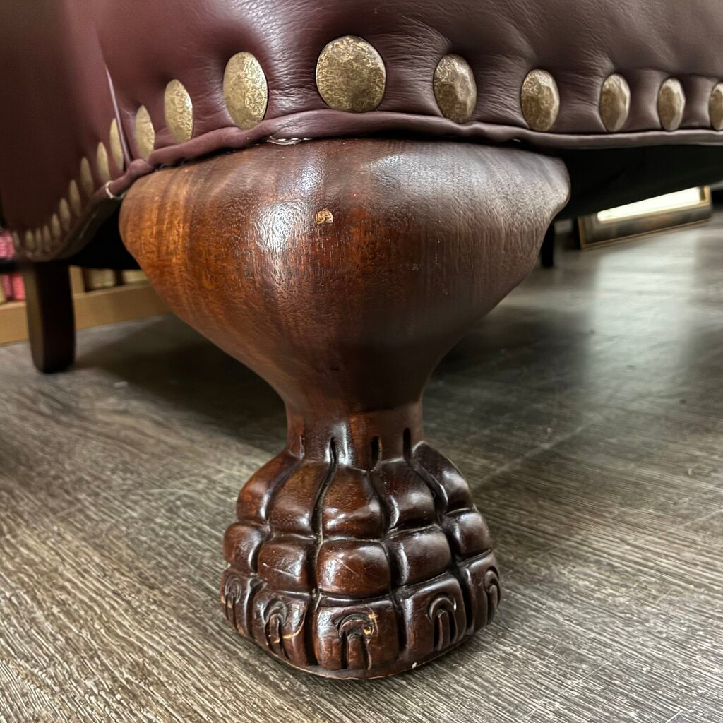 Orig. Price $1,800 - Custom Leather Wingback Armchair