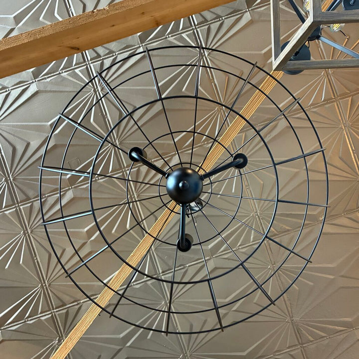 Orig. Price $450 - 3-Light Iron Basket Drop Pendant Light