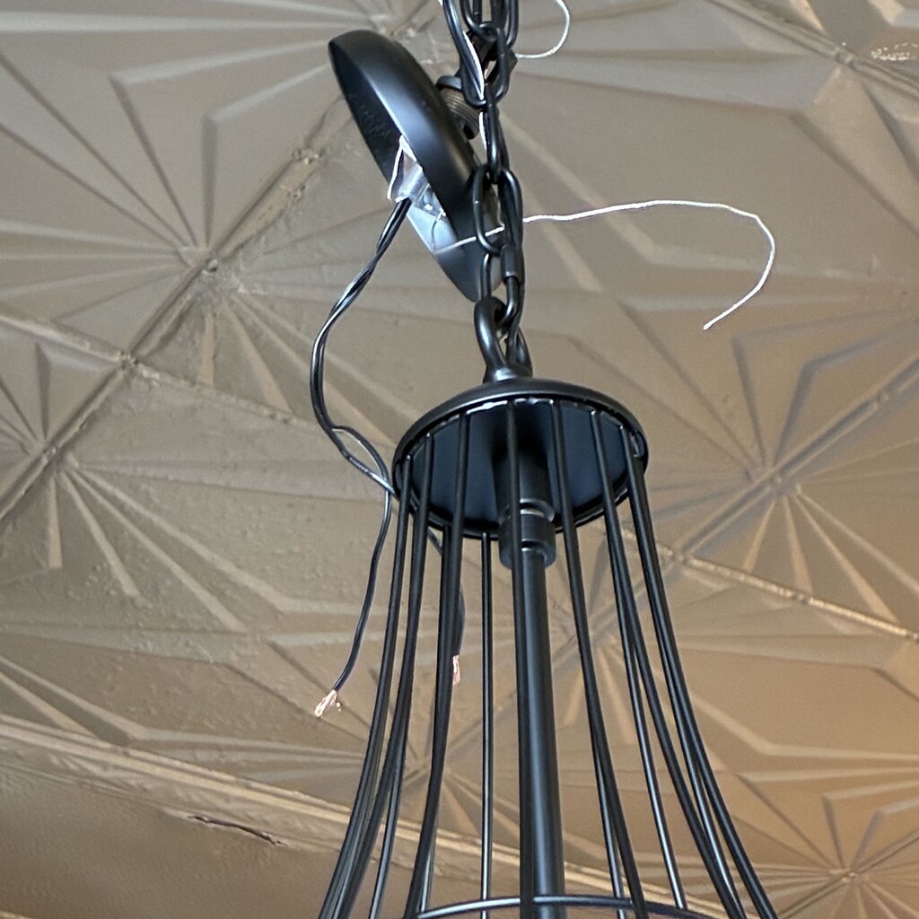 Orig. Price $450 - 3-Light Iron Basket Drop Pendant Light