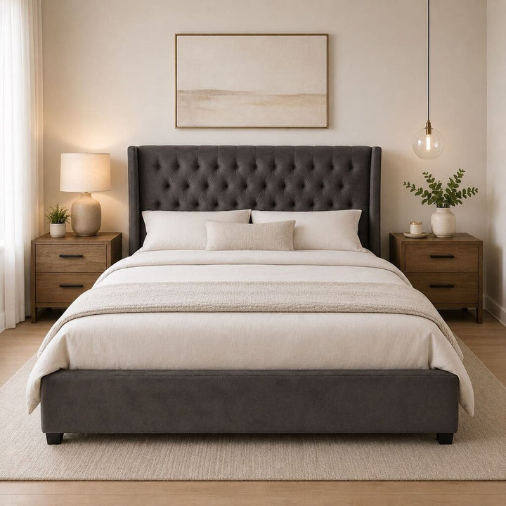 Orig. Price $5,000 - Tufted Velvet King Bed Frame