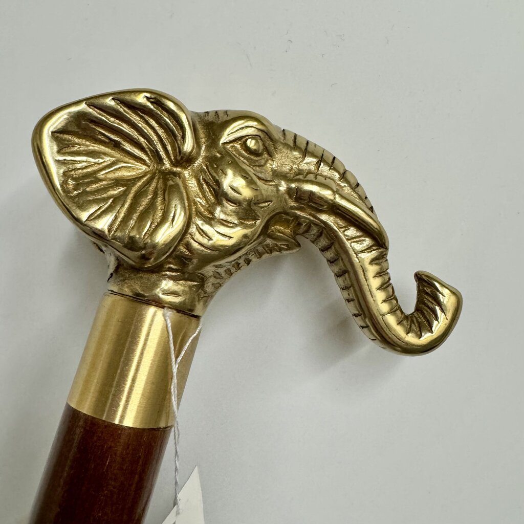 Brass Elephant Handle Cane