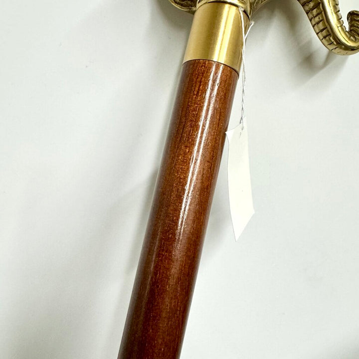 Brass Elephant Handle Cane
