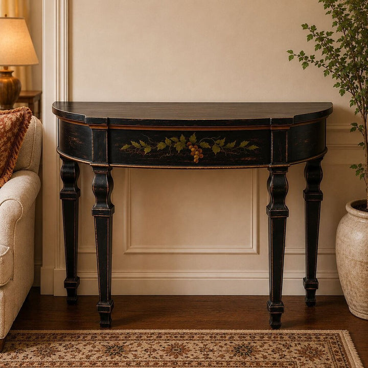 Hand-Painted Tole Style Console Table