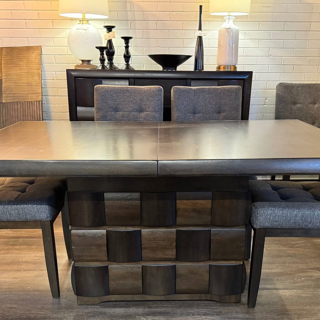 Orig. Price $1999 - Chanella Dining Set with Leaf 6 Chairs and Bench
