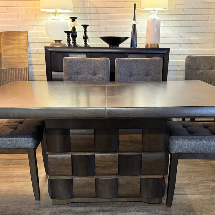 Orig. Price $1999 - Chanella Dining Set with Leaf 6 Chairs and Bench