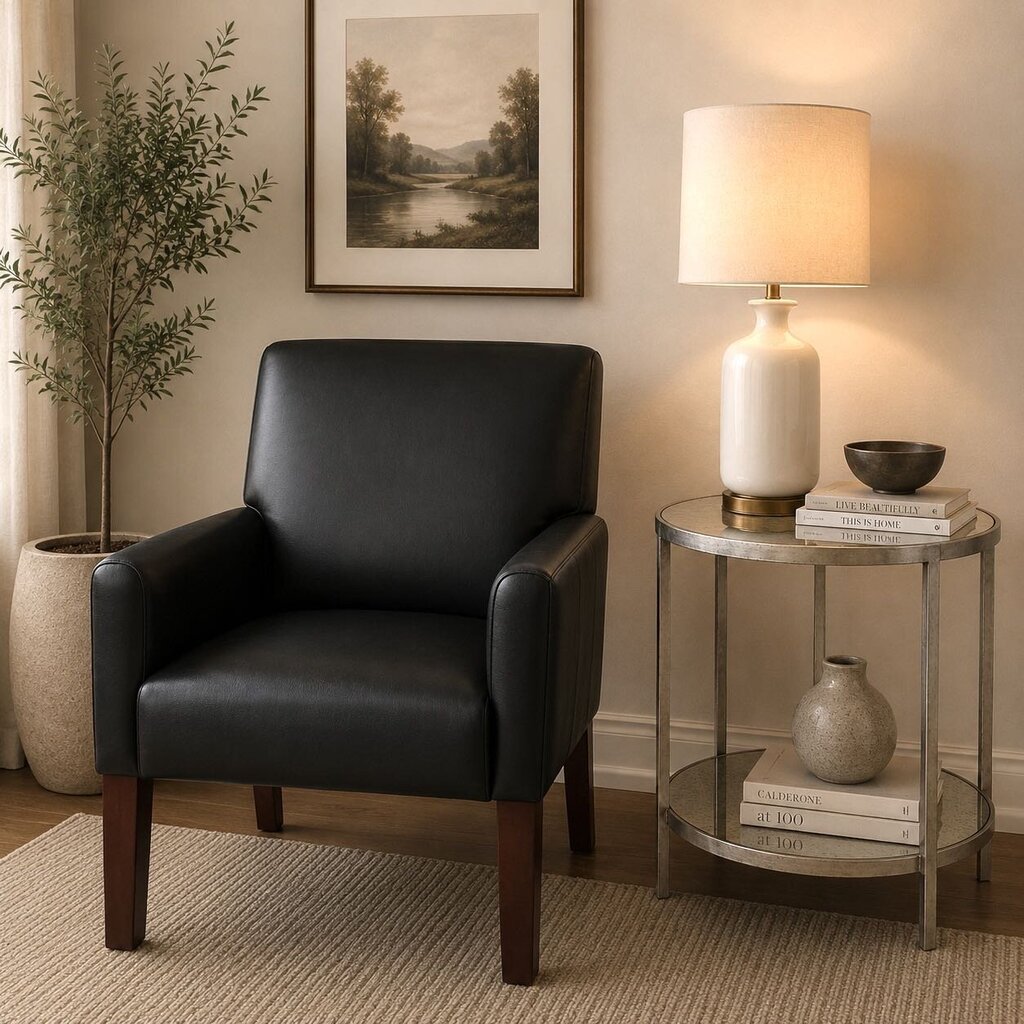 Orig. Price $275 - Vegan Leather Accent Chair