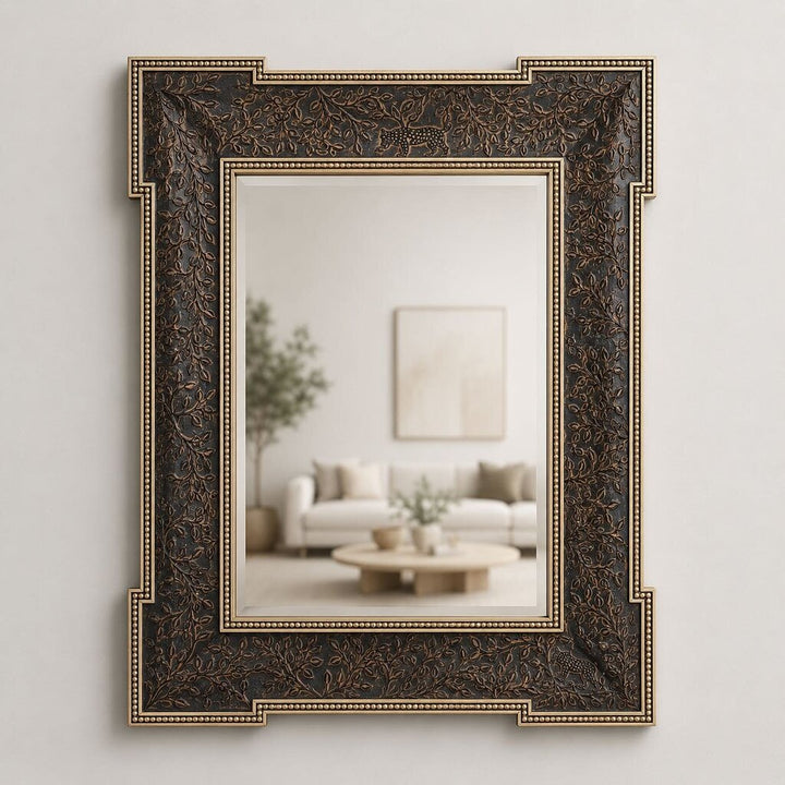 Ornate Embossed Botanical Mirror