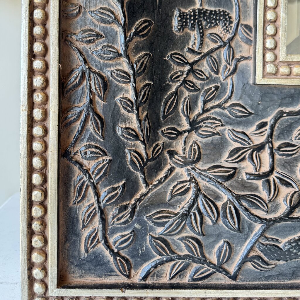 Ornate Embossed Botanical Mirror