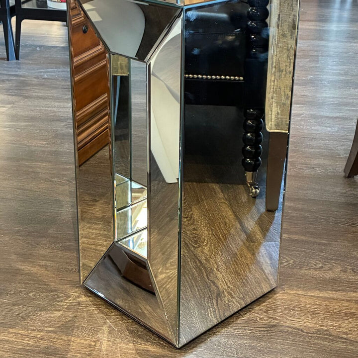 Modern Mirrored Pedestal Table