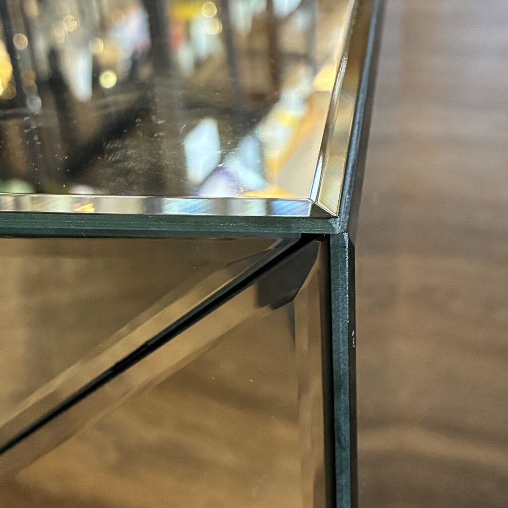 Modern Mirrored Pedestal Table