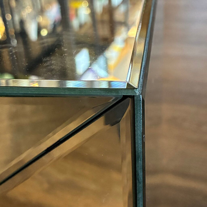 Modern Mirrored Pedestal Table