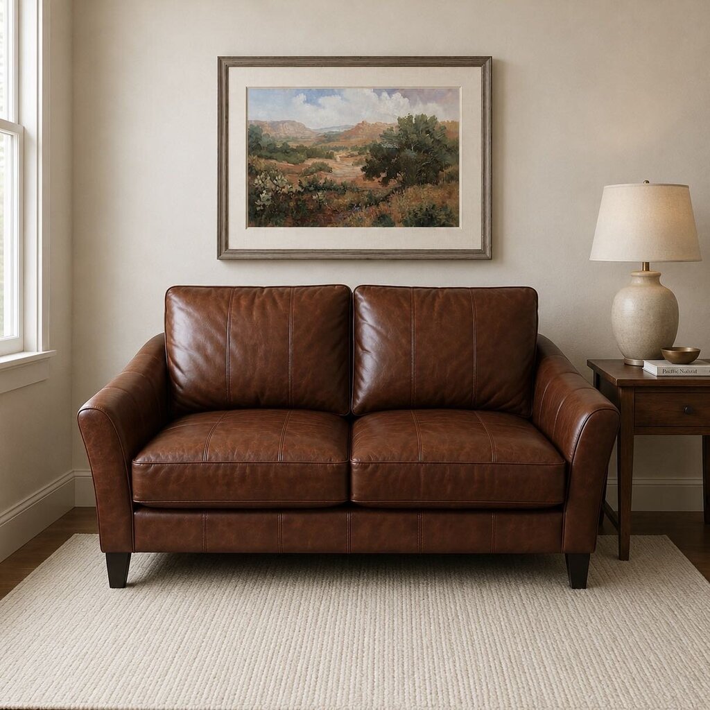 Orig. Price $3,088 - Carlotta Leather Loveseat