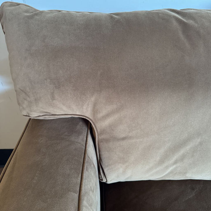 Suede Godfrey Sofa w/ 2 Accent Pillows