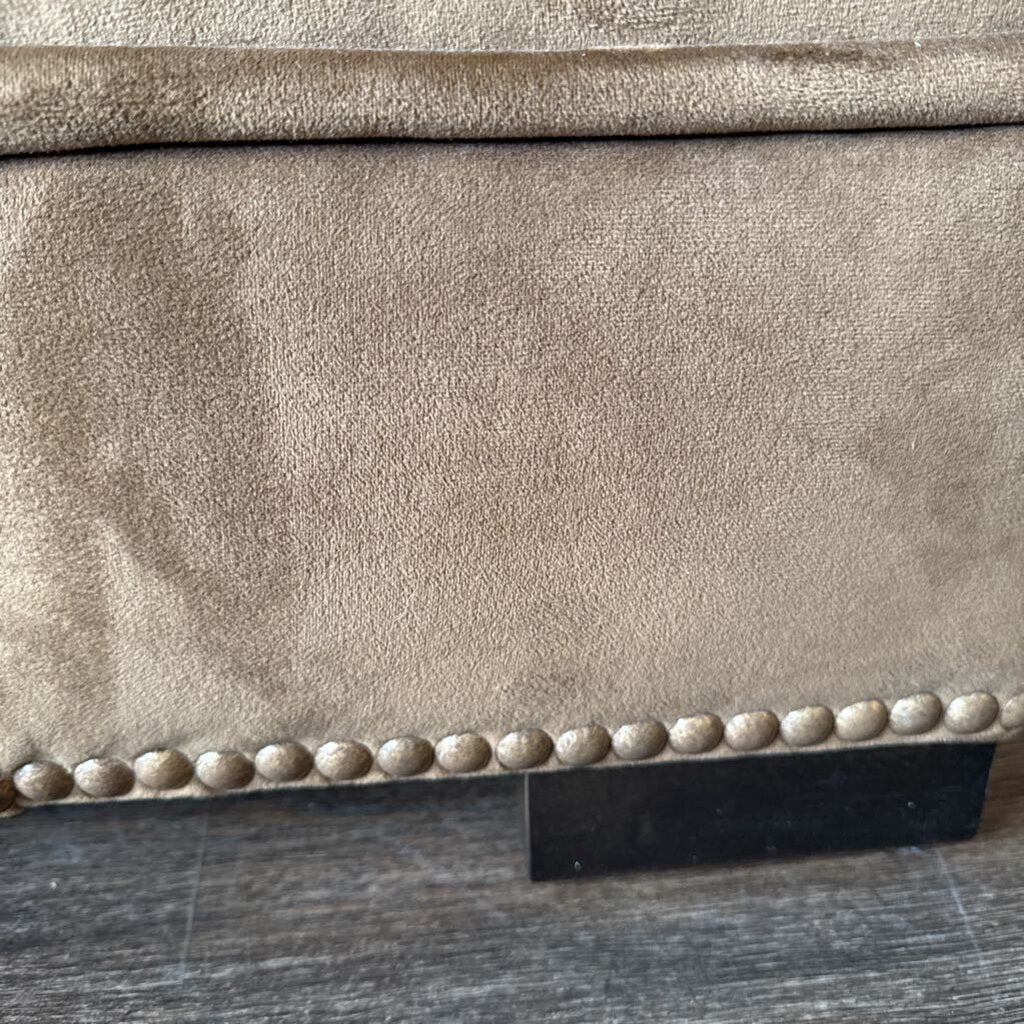 Suede Godfrey Sofa w/ 2 Accent Pillows