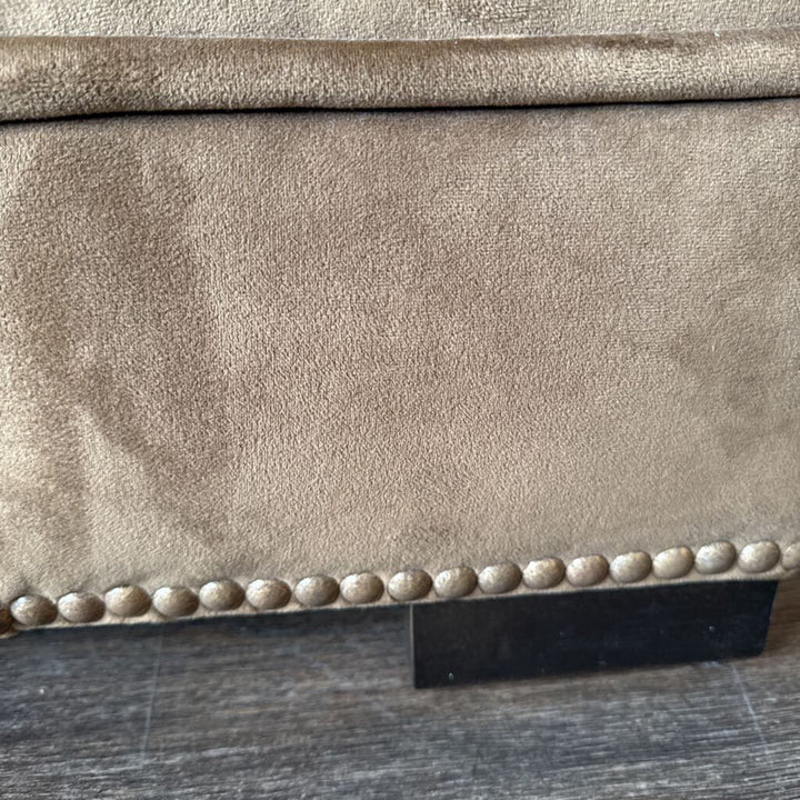 Suede Godfrey Sofa w/ 2 Accent Pillows