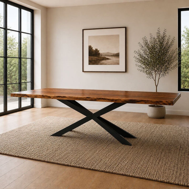 Orig. Price $6000 - Live Edge Table with Metal Base