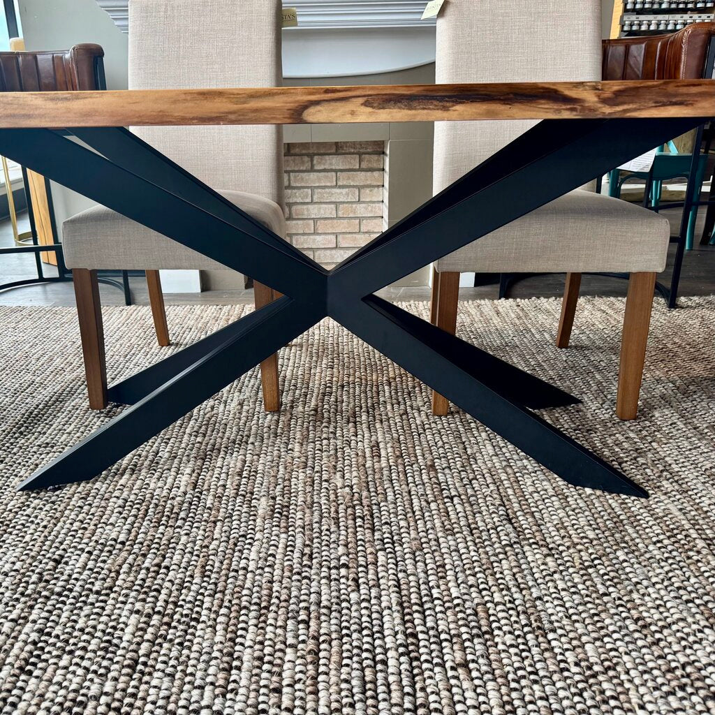 Orig. Price $6000 - Live Edge Table with Metal Base