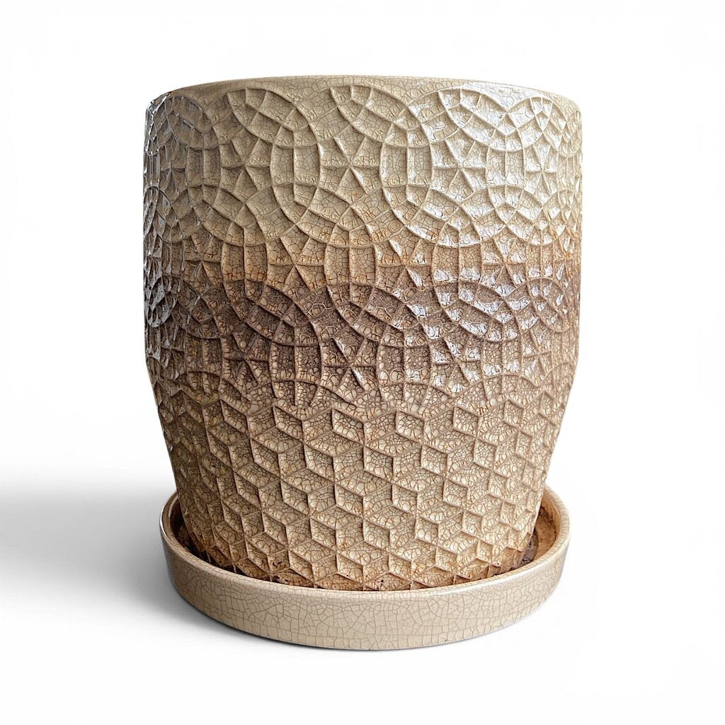 10" Dia Yellow Ceramic Pot