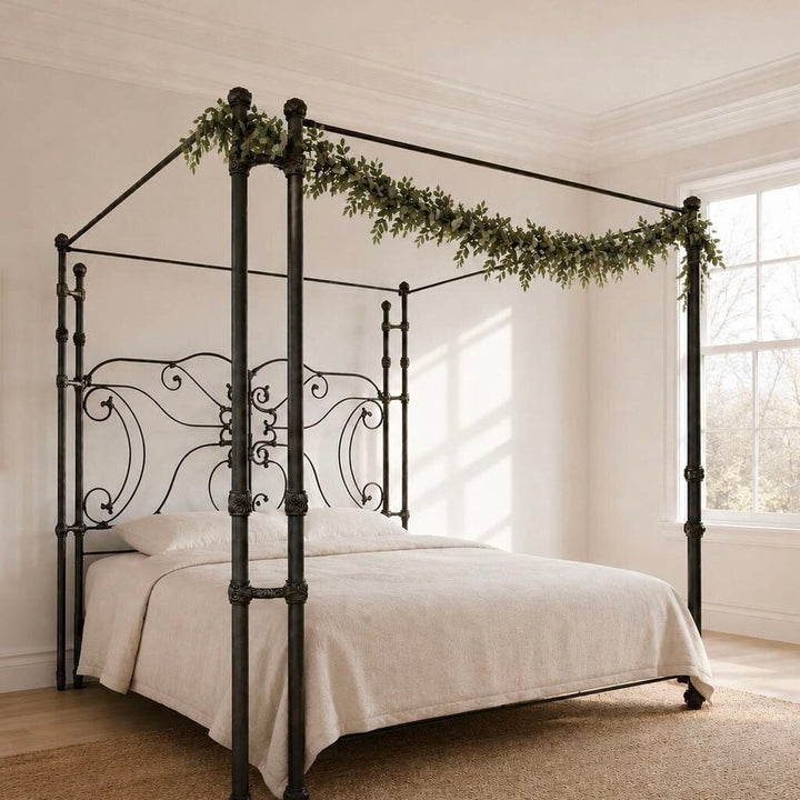 Orig. Price $5000 - Wrought Iron 4 Poster King Bed