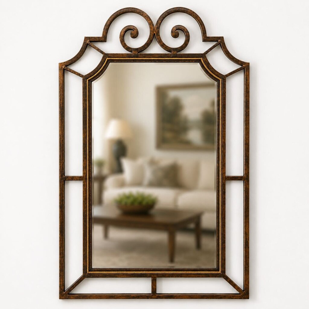 Iron Scroll Beveled Mirror