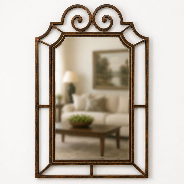 Iron Scroll Beveled Mirror