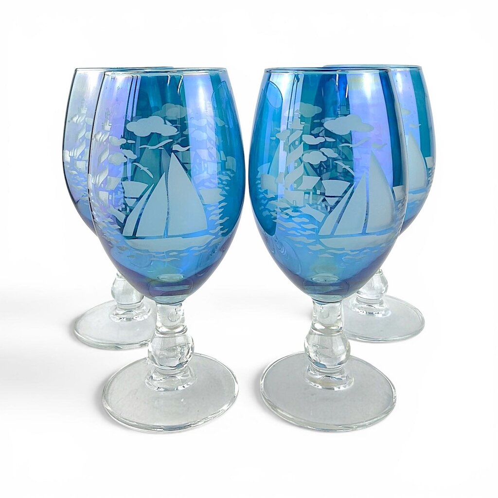 Set of 4 Iridescence Sailboat Glasses
