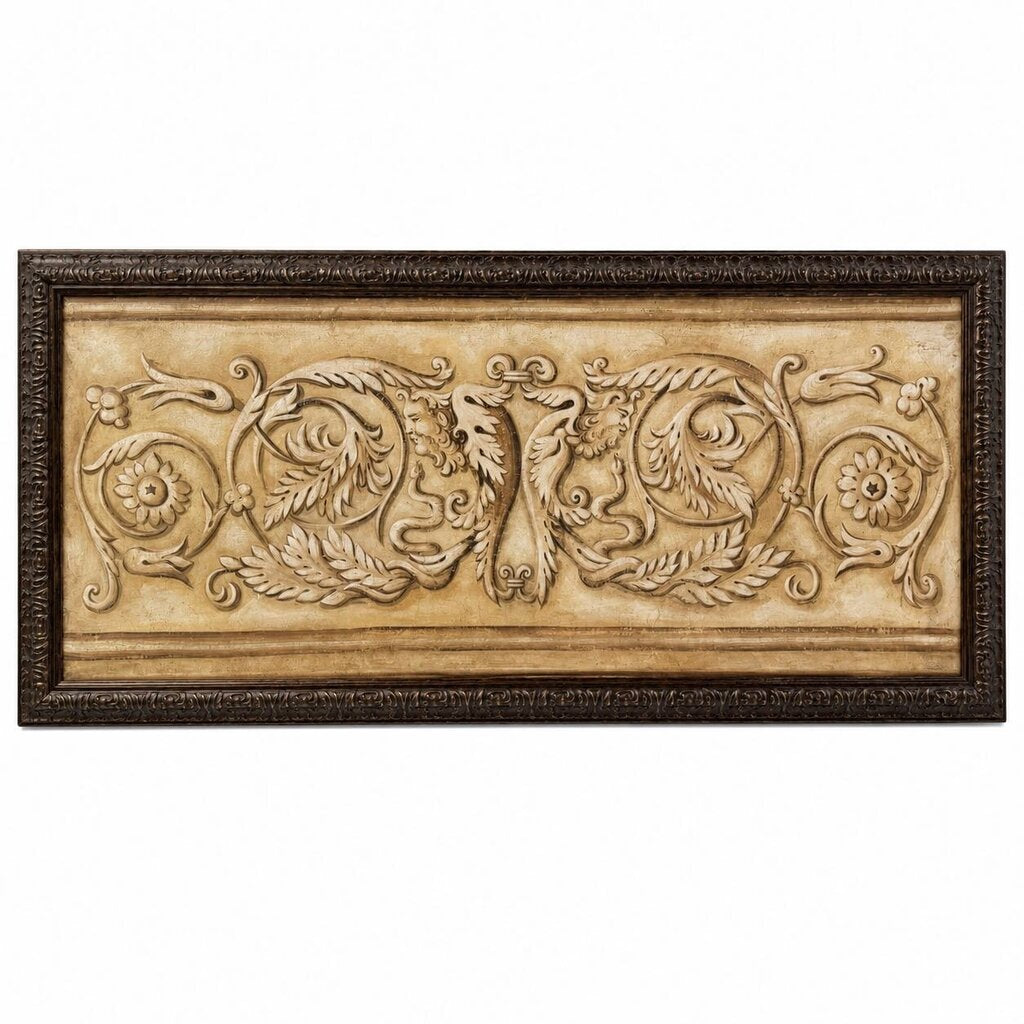 Orig. Price $900 -Floral Scroll Textured Canvas