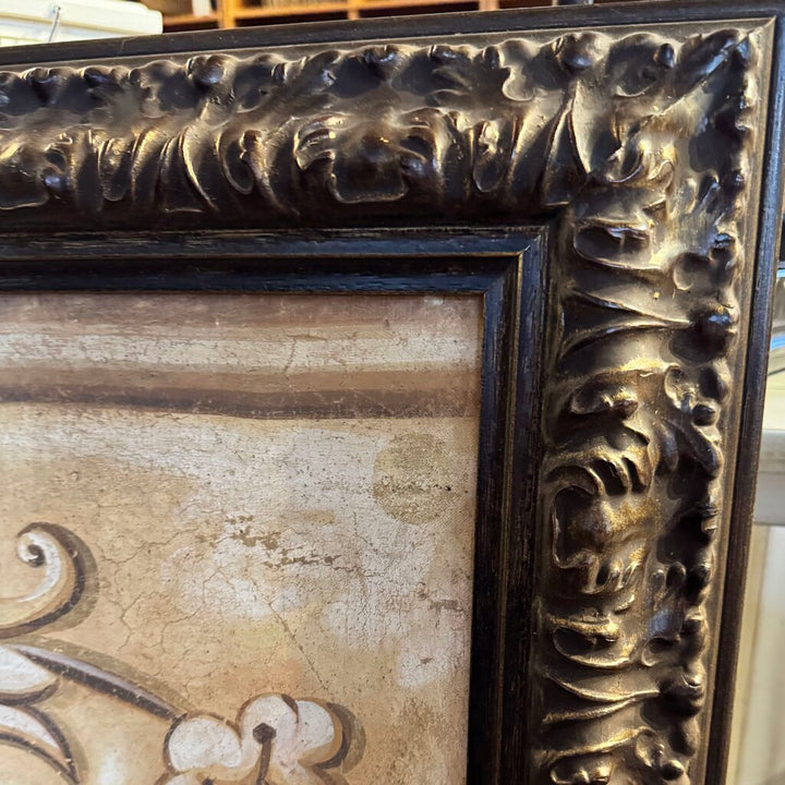Orig. Price $900 -Floral Scroll Textured Canvas