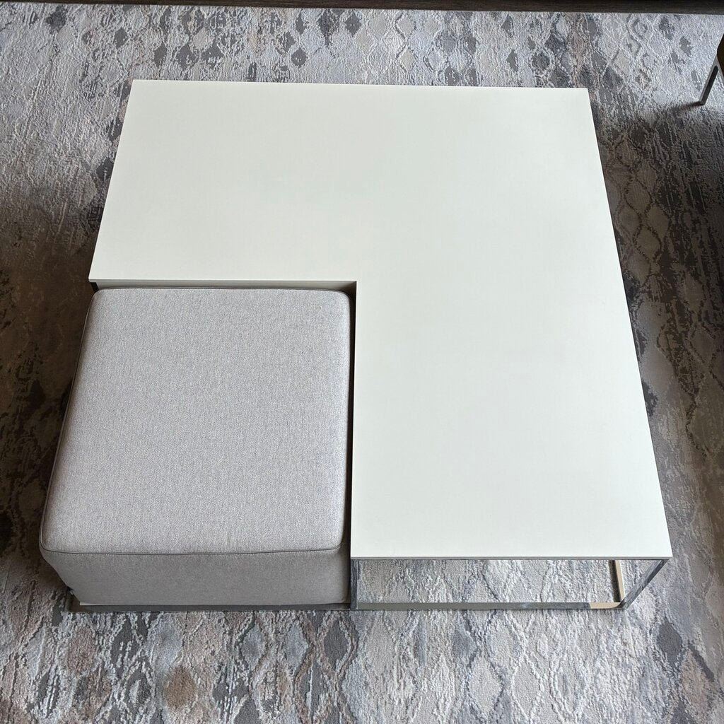 Orig. Price $6,807 - Area Coffee Table w/ Pouf