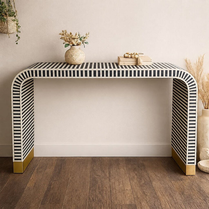 Orig. Price $1300 - Waterfall Inlay Console Table