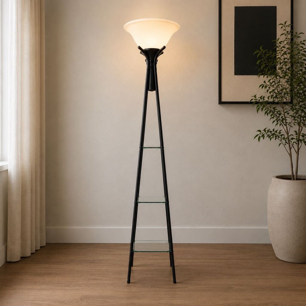Floor Lamp with Glass Shelves