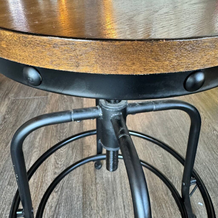 Wooden Industrial Style Stool